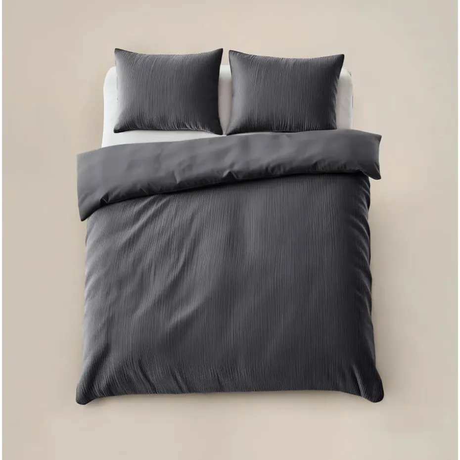 Dekbedovertrek Velvet Cartier 240x220 – Fluweelzacht Uni Design – Antraciet