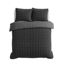 Dekbedovertrek 200x220 – Pompom Design & Warm Flanel Fleece - Antraciet