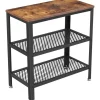Deluxe Bijzettafel - Met 2 Roosters -Vintage - Industrieel -Bruin