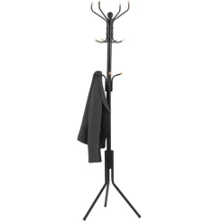Design Kapstok - 12 Haken - Staande kapstok - 182 cm - Zwart