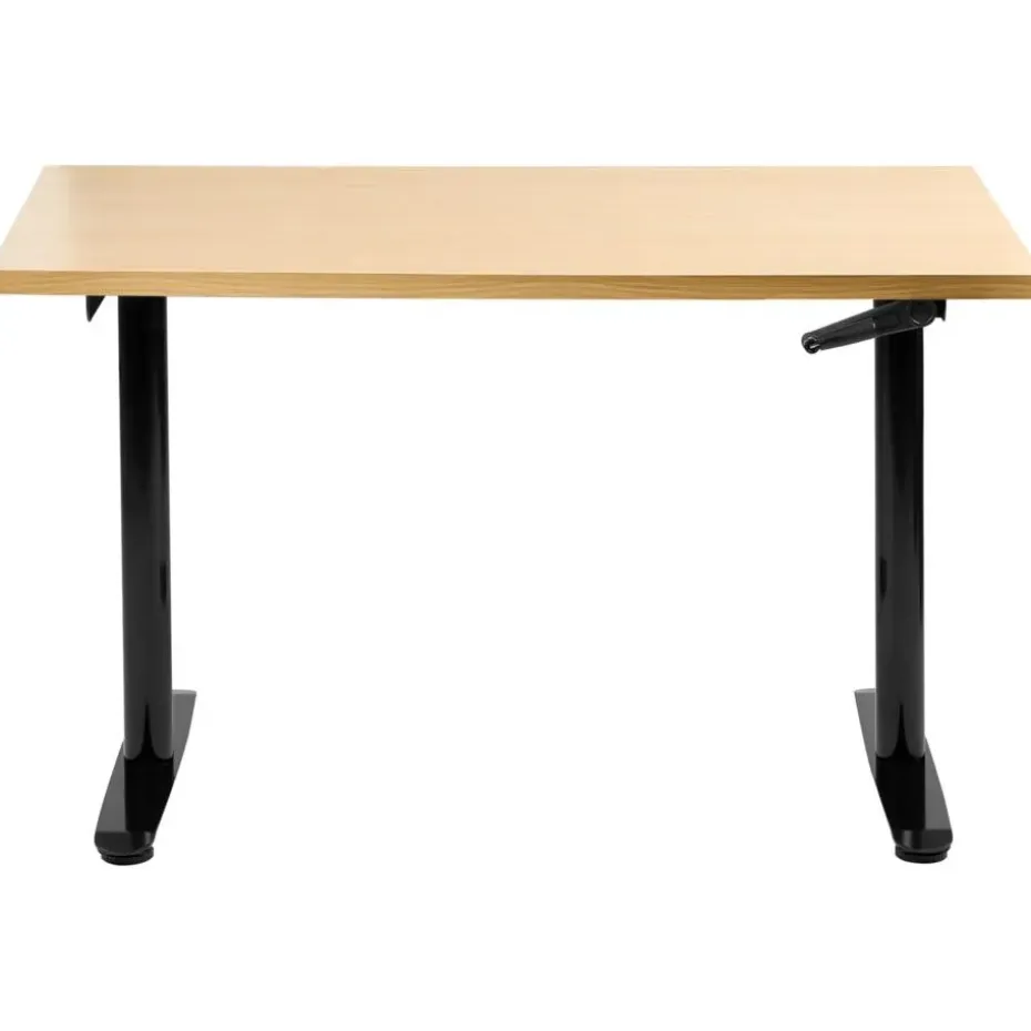 DESTINAS - Sta-bureau - Zwart/Lichtbruin - 120 x 72 cm - Vezelplaat