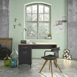 Diagone Bureau Manchester - 120x55cm - Zwart/Eikenkleur