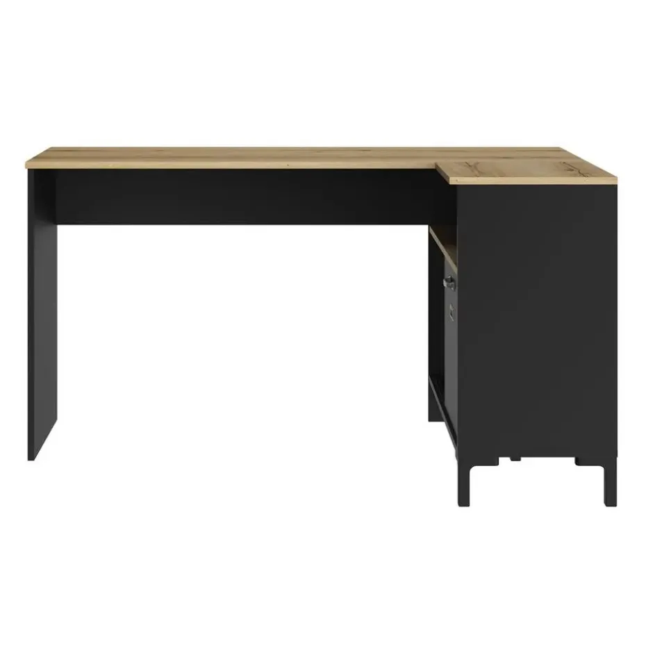 Diagone Hoekbureau Manchester - 136x88cm - Zwart/Eikenkleur