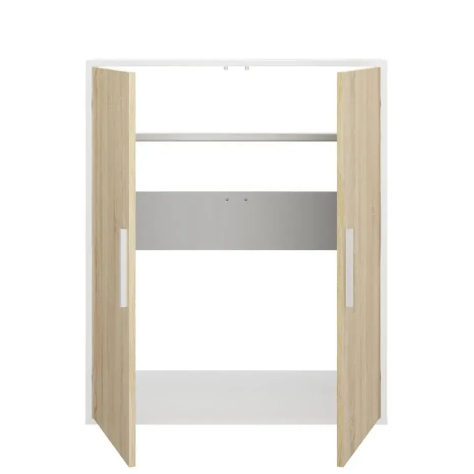 Diagone Kledingkast Under - onder trap of plafond 2 deuren - wit/hout