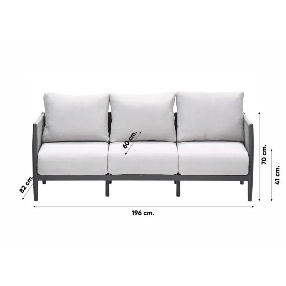 Diamo loungeset - 3-delig - carbon black - grey sand - valley sand