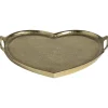 Dienblad Hart goudkleur aluminium - 30x33 cm