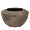 DK Design Bloempot model Maya - roestbruin - 25 x 16 cm - rustiek