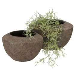DK Design Bloempot model Maya - roestbruin - 25 x 16 cm - rustiek