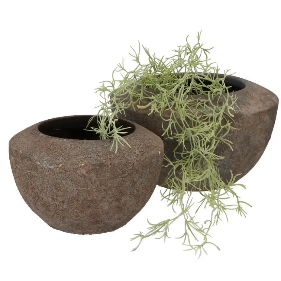 DK Design Bloempot model Maya - roestbruin - 25 x 16 cm - rustiek