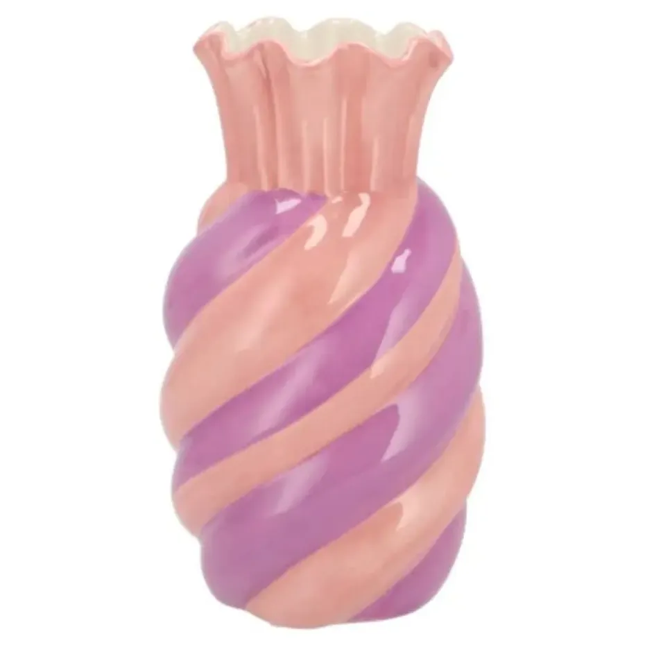 DK Design boeket vaas Sweety - keramiek - roze/paars - 15 x 30 cm