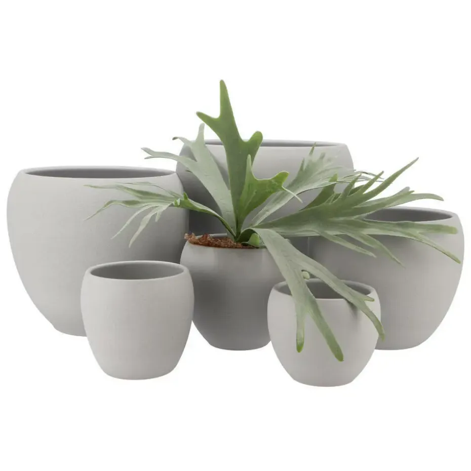 DK Design Plantenpot - Vinci - lichtgrijs mat - D13 x H14 cm