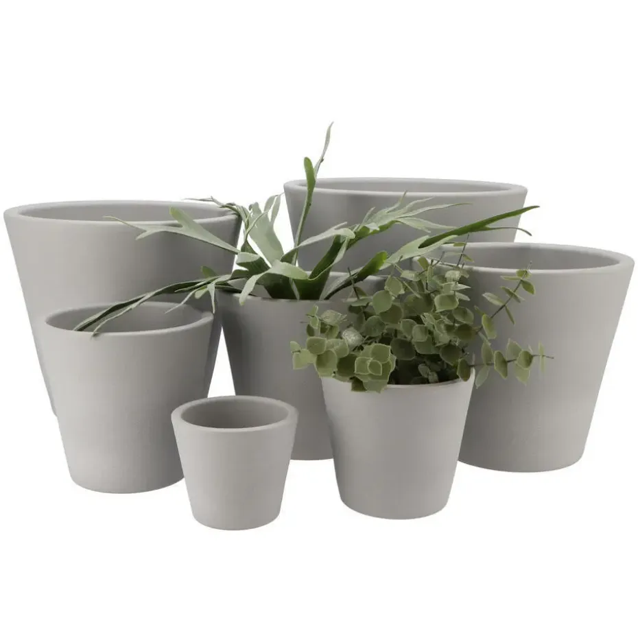 DK Design plantenpot - Vinci - lichtgrijs mat - D10 x H12 cm