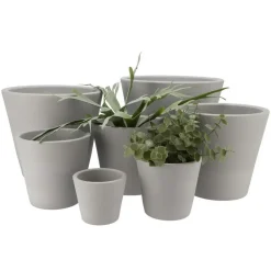 DK Design plantenpot - Vinci - lichtgrijs mat - D16 x H18 cm