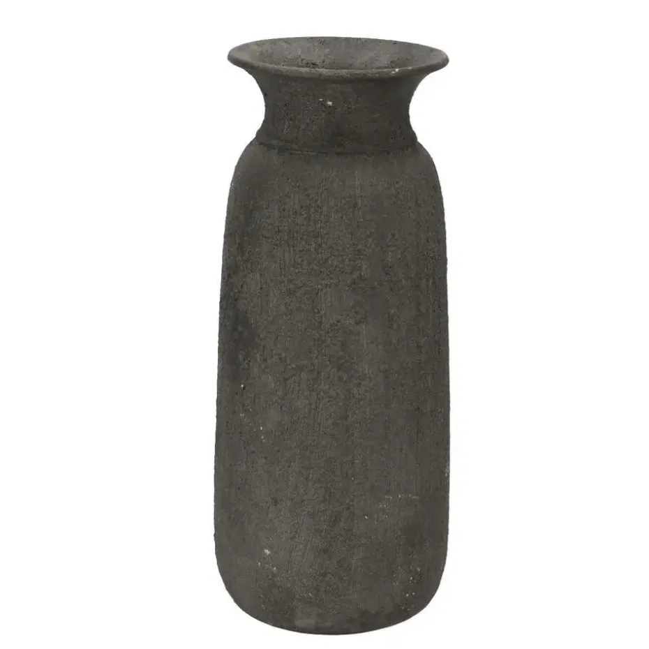 DK Design vaas kruik model Maya - verweerd zwart - D18 x H40 cm - rustiek