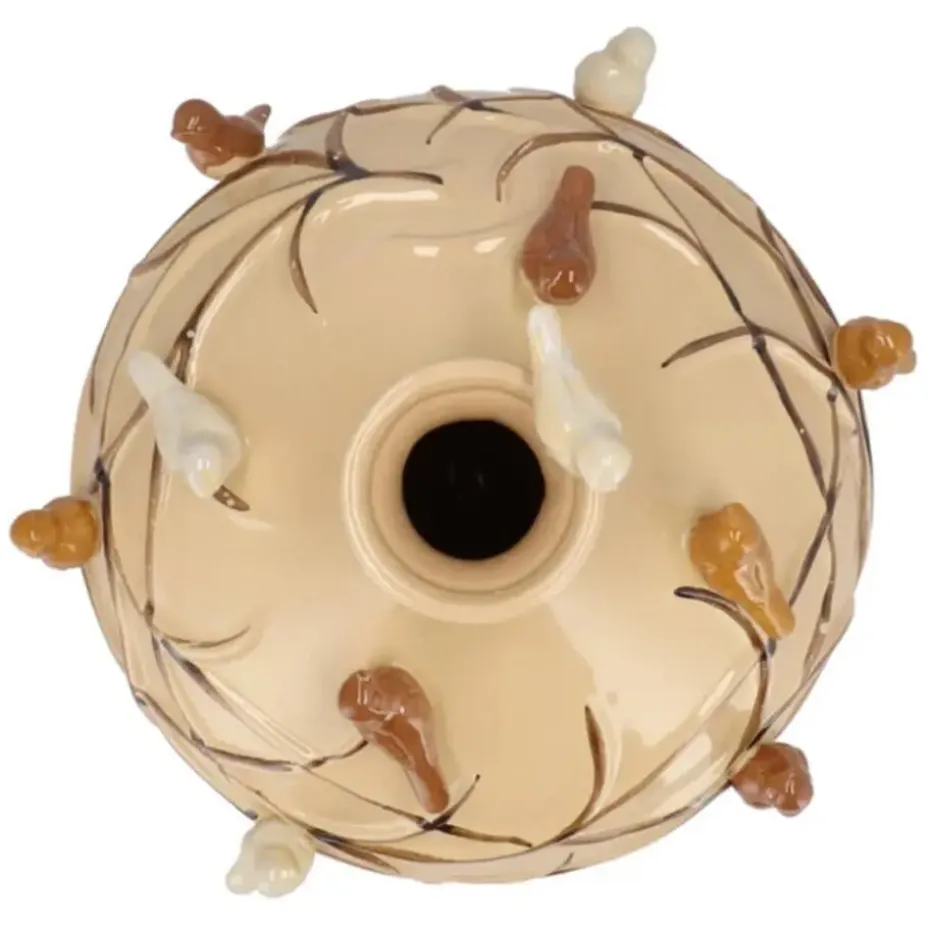 DK Design Vaas Vogels - zandkleurig - D14 x H14 cm
