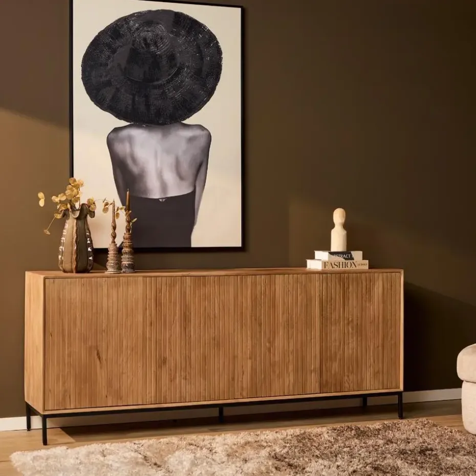 Dressoir Naturel Hout - 210x45x85cm - Madison
