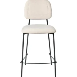 DUETTE - Barkruk set van 2 - Lichtbeige - Fluweel