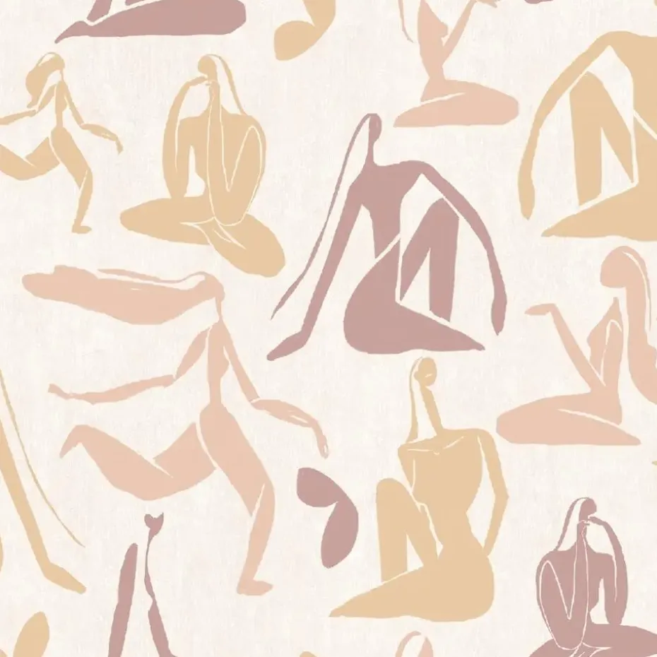 Dutch Wallcoverings - Arty Woman beige/oudroze/oker - 0,53x10,05m