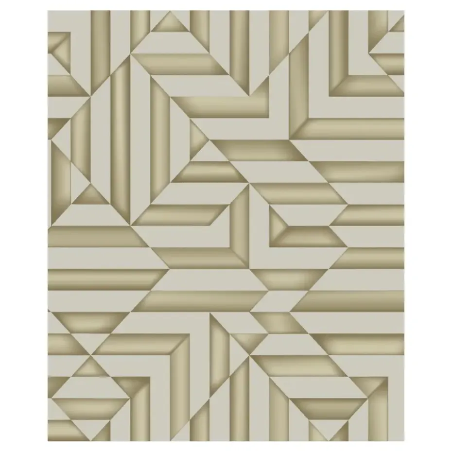 Dutch Wallcoverings - Galactik ruit/streep beige/goud - 0,53x10,05m