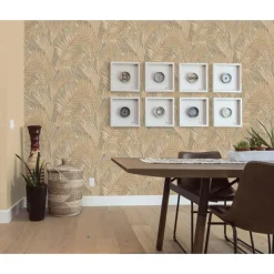 Dutch Wallcoverings - Grace Tropical palm leaf green/gold - GR322105