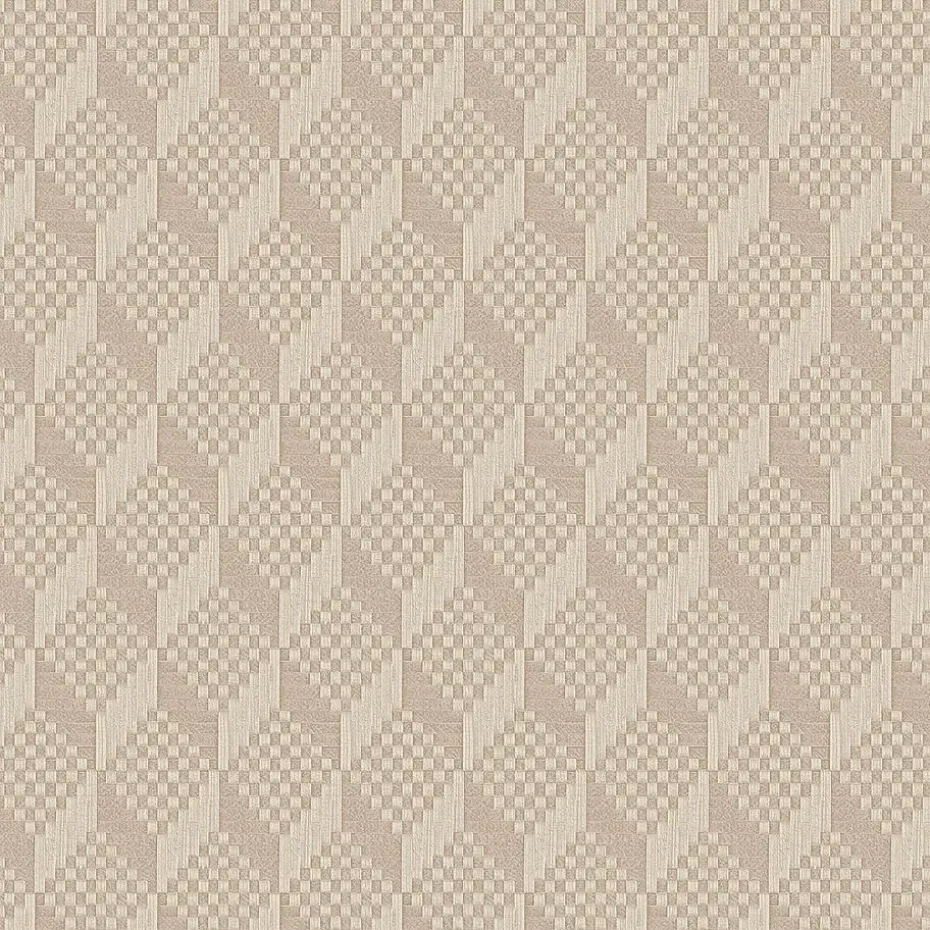 Dutch Wallcoverings - Grace 3d stitched cube beige - GR322305