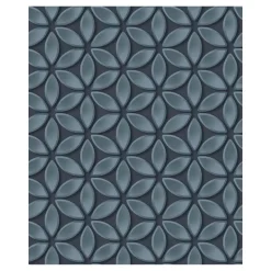 Dutch Wallcoverings - Hexagone dessin zwart/blauwgrijs - 0,53x10,05m