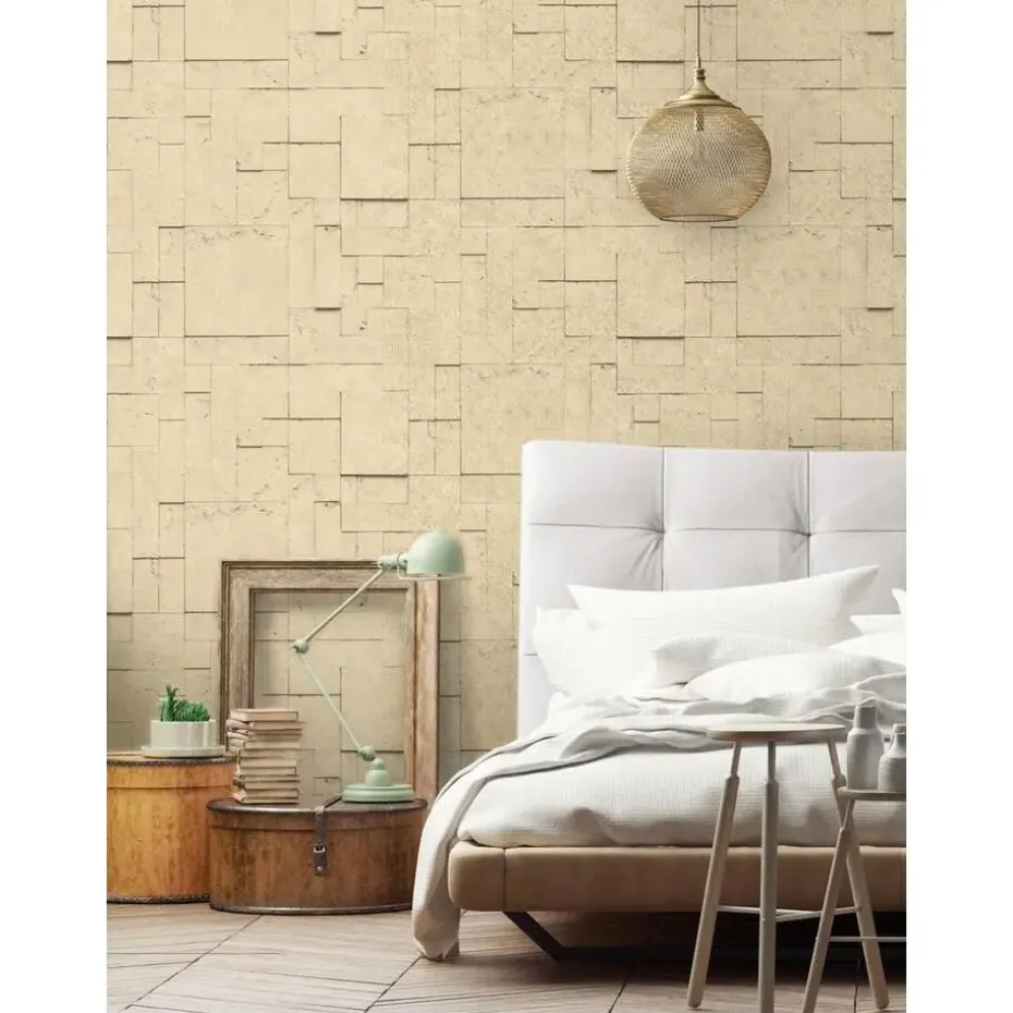 Dutch Wallcoverings - Horizons tegels/dessin beige - 0,53x10,05m