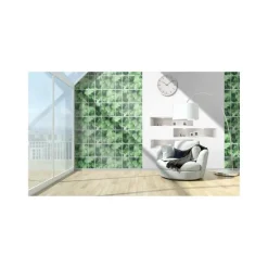 Dutch Wallcoverings - Horizons raam/bladeren groen - 0,53x10,05m