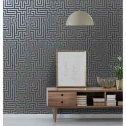 Dutch Wallcoverings - Indulgence Maze navy - 0,53x10,05m