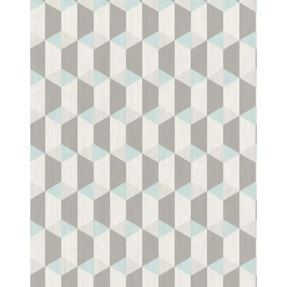 Dutch Wallcoverings - Inspiration Wall kubus blauw - 0,53x10,05m