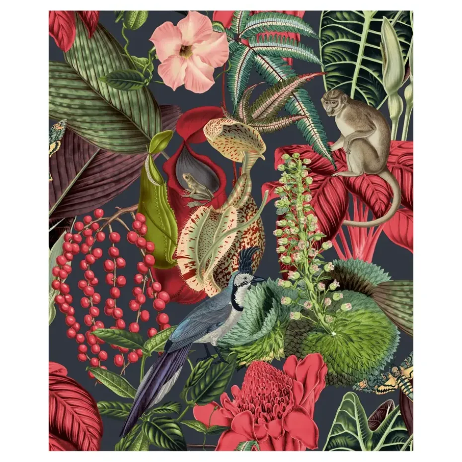 Dutch Wallcoverings - Jungle Fever Amazon roze/groen - 0,53x10,05m