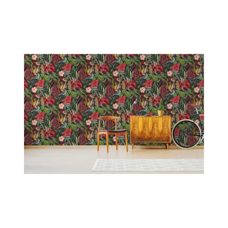 Dutch Wallcoverings - Jungle Fever Amazon roze/groen - 0,53x10,05m