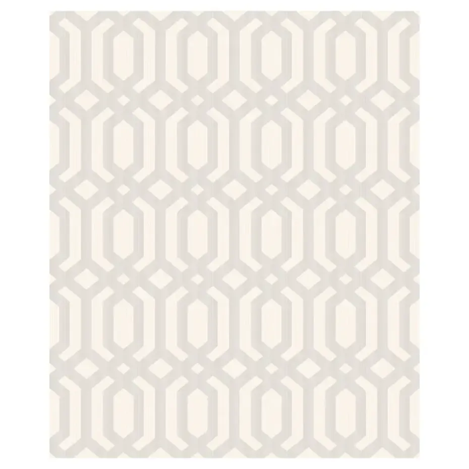 Dutch Wallcoverings - Myriad Kerala Trellis wit/zilver - 0,53x10,05m