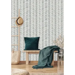 Dutch Wallcoverings - Odyssee visgraat grijs - 0,53x10,05m