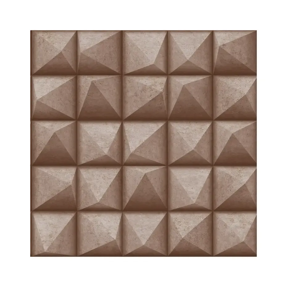 Dutch Wallcoverings - Reflets 3D vierkant koper - 0,53x10,05m
