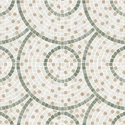 Dutch Wallcoverings Vliesbehang Artifice mozaïc tegel - beige/groen - 10m x 53cm