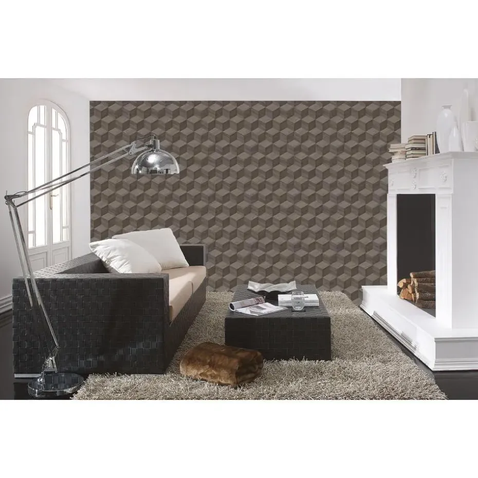 Dutch Wallcoverings Vliesbehang Renaissance natural cube - grijs - 10,05m x 53cm