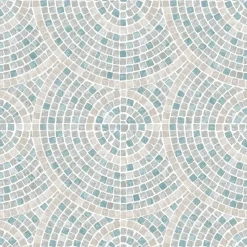 Dutch Wallcoverings Vliesbehang Artifice mozaïc tegel - grijs/petrol - 10mx53cm
