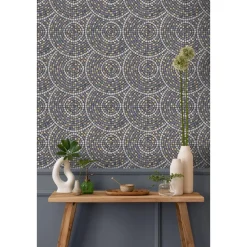 Dutch Wallcoverings Vliesbehang Artifice mozaïc tegel - grijs/oker - 10m x 53cm