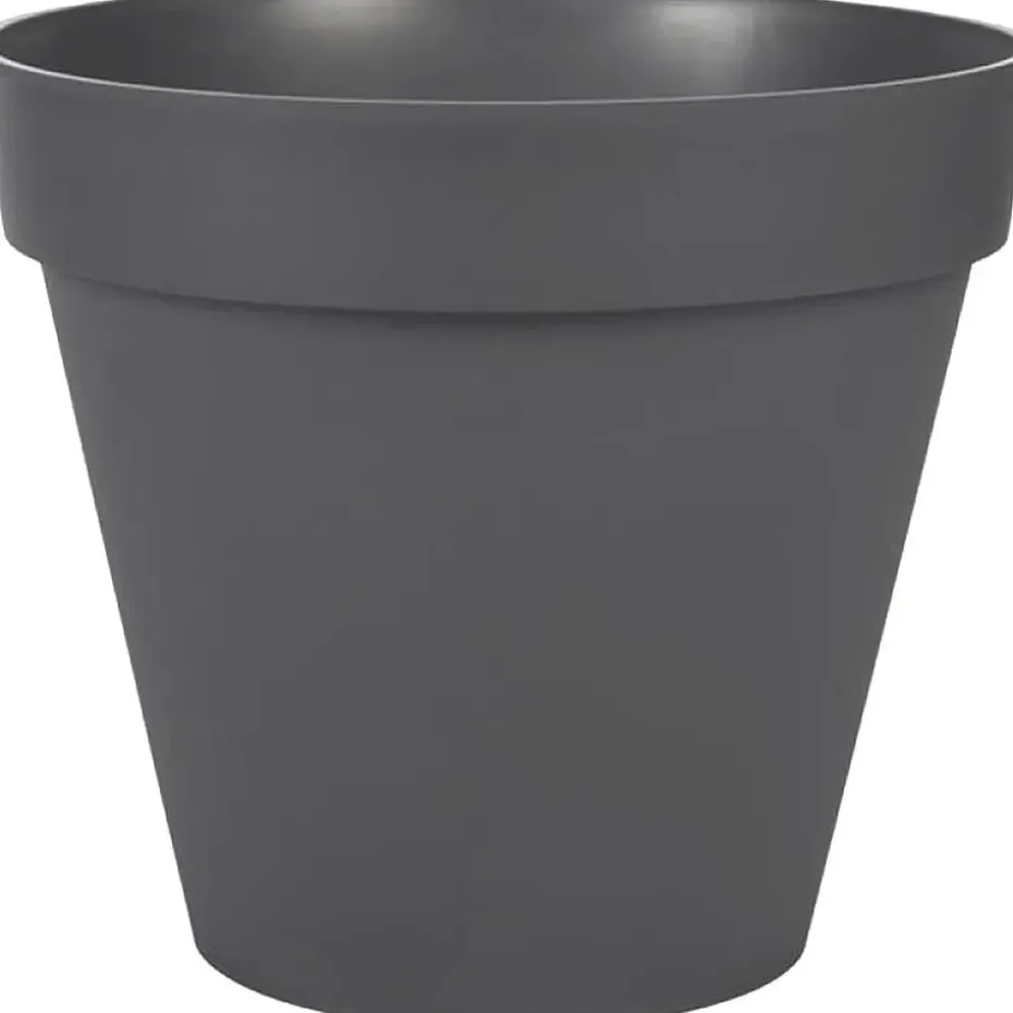 EDA Toscane Bloempot - kunststof - antraciet - D30 x H26 cm