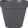 EDA Toscane Bloempot - kunststof - grijs - D40 x H32 cm