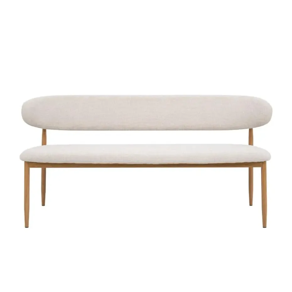 Eetkamerbank Beige/Naturel - Zithoogte 47cm - 160x55x77cm - Alexia
