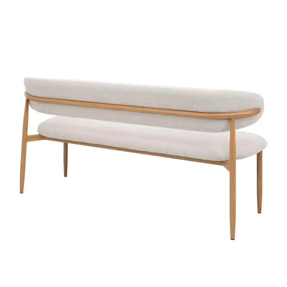 Eetkamerbank Beige/Naturel - Zithoogte 47cm - 160x55x77cm - Alexia