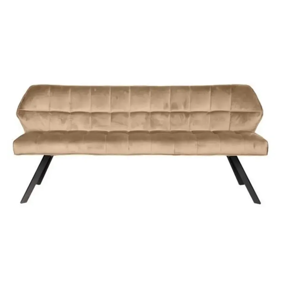 Eetkamerbank Champagne Velvet - Metalen Onderstel