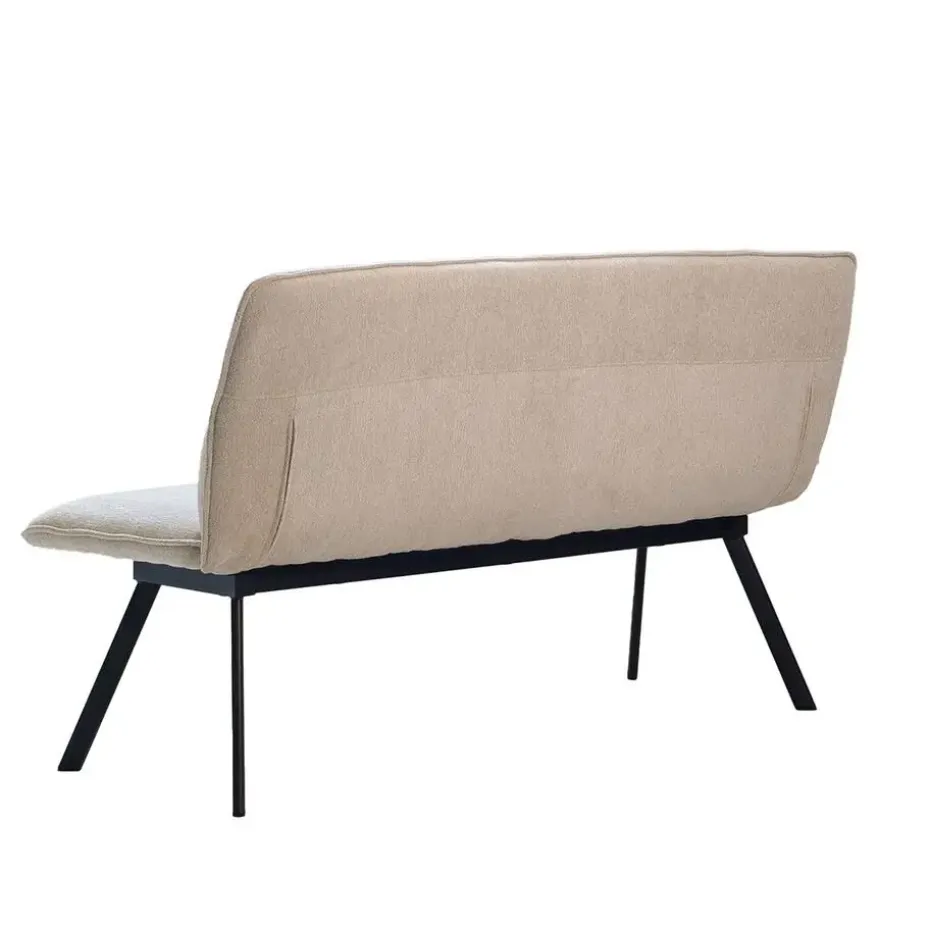 Eetkamerbank Rechthoek - Beige Stof - 160x60x88cm - Harper