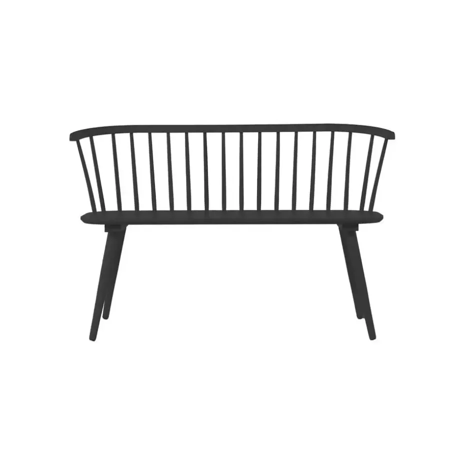 Eetkamerbank Zwart Rubberhout - 120x49x77cm - Bobby
