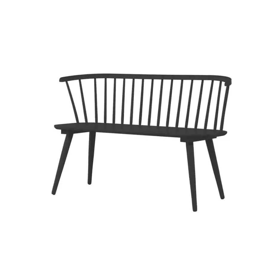 Eetkamerbank Zwart Rubberhout - 120x49x77cm - Bobby