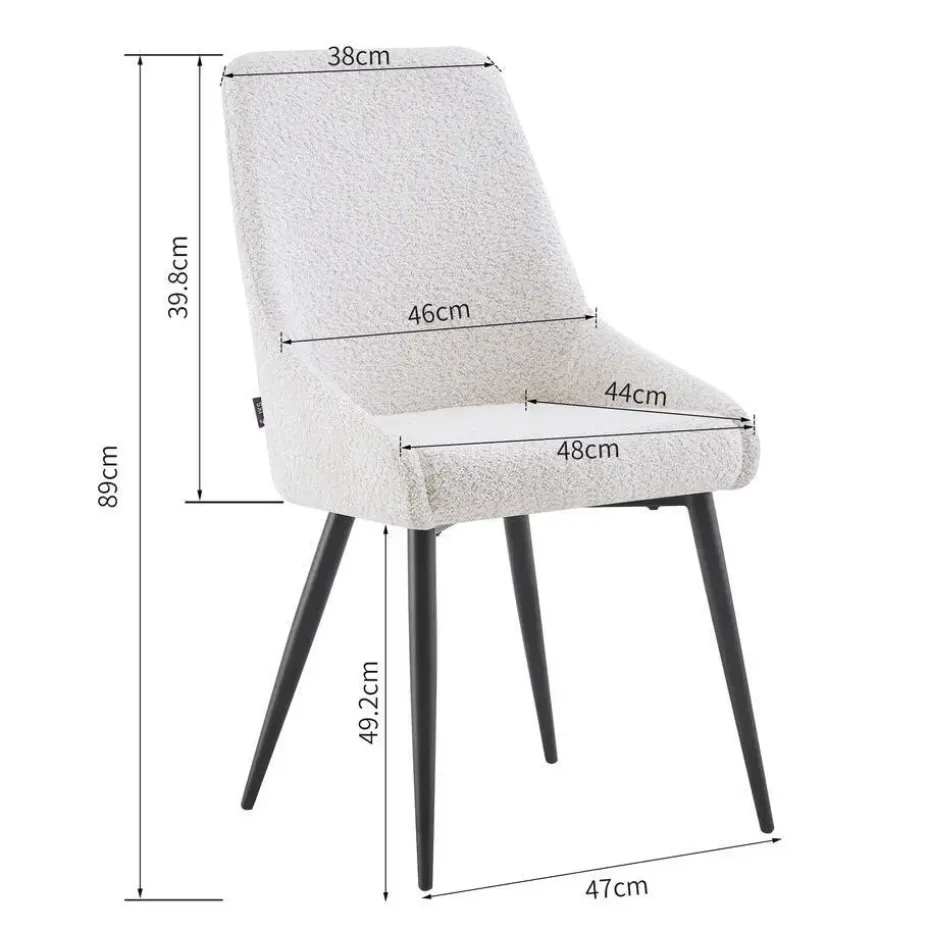 Eetkamerstoel Oscar Beige Stof Set van 2