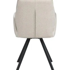 Eetkamerstoel Raffy met armleuning - stof - beige