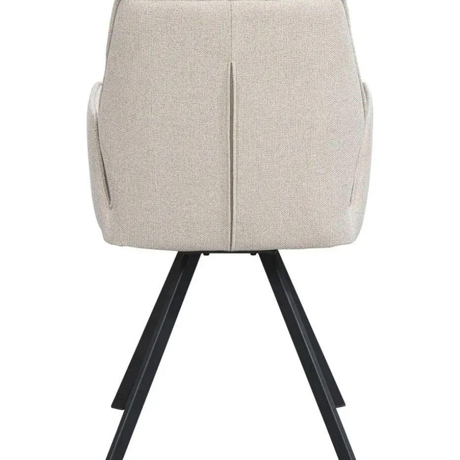 Eetkamerstoel Raffy met armleuning - stof - beige